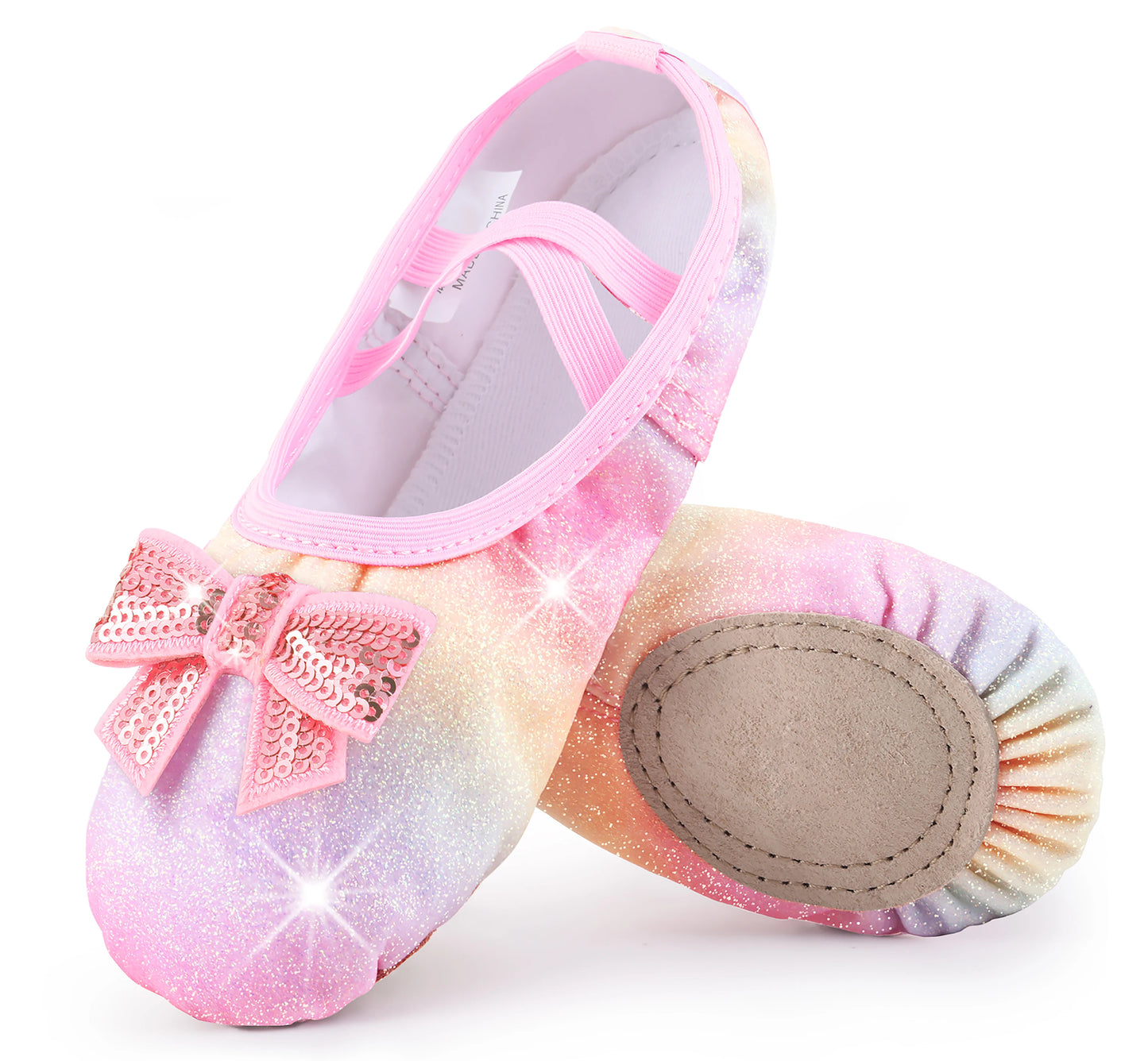 Ballet Shoes Split-Sole Glitter Flats Dance Shoes for Girls Toddler/Kid