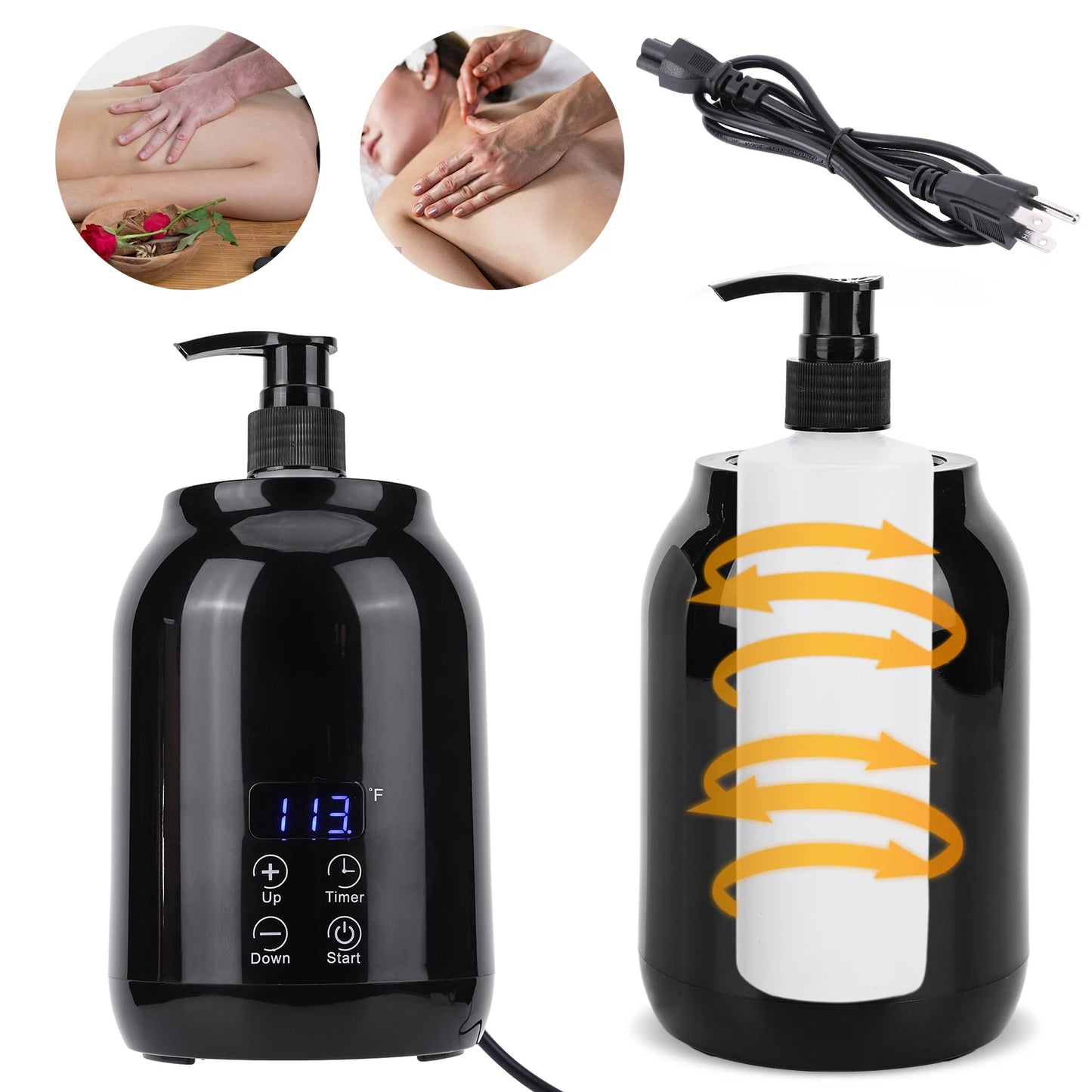 Massage Oil Warmer Digital Lotion Cream Heater LED Display Lotion Warmer Massage Oil Heater 2 Heat Modes Fast Heat Lotion Warmer
