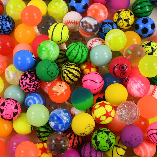 10-50Pcs Rubber Bouncy Ball Kids Favors Summer Birthday Party Gift for Guests Goody Pinata Fillers Prizes Bouncing Ball Toy 25mm