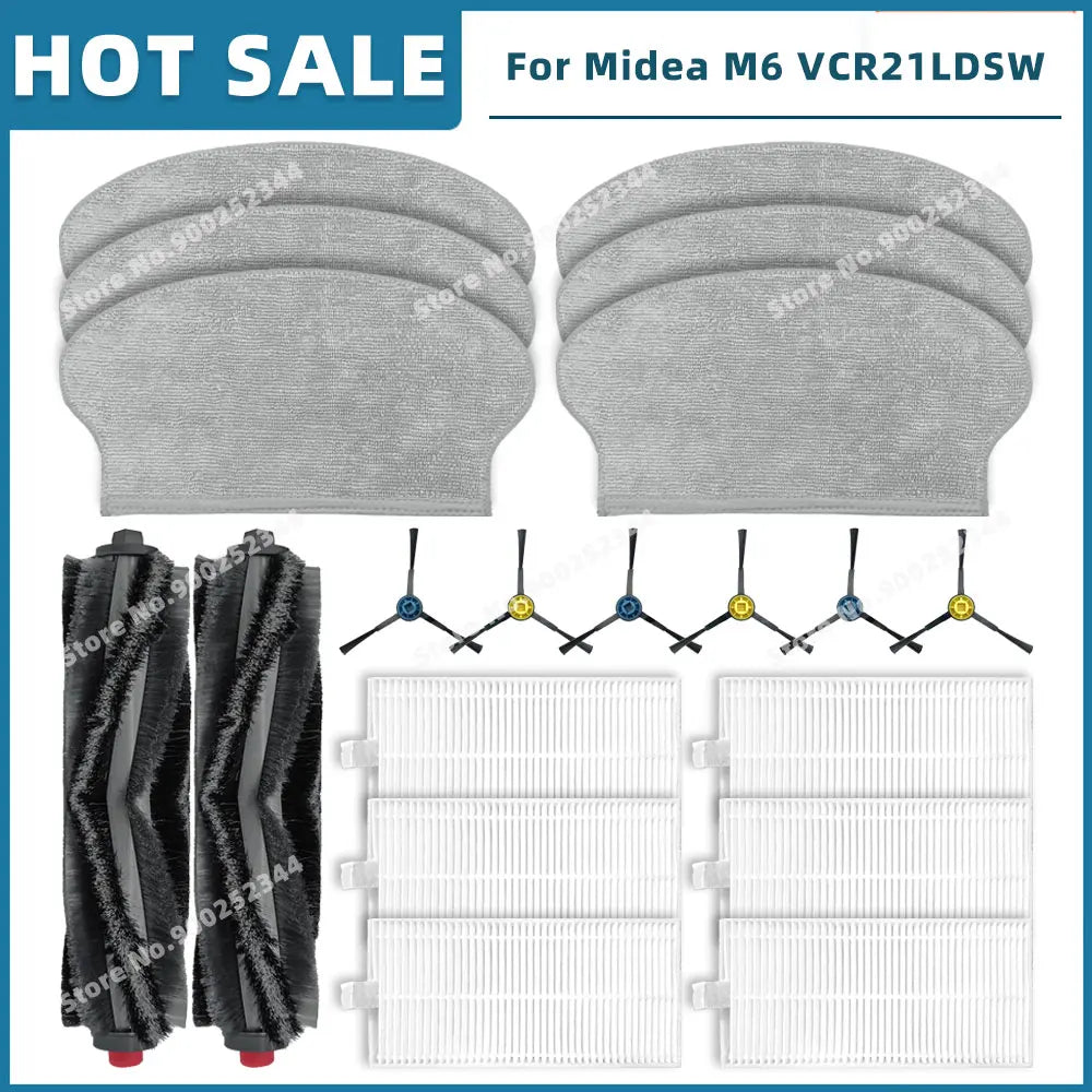 Compatible For Midea M6 VCR21LDSW / Eureka NER600 Replacement Parts Accessories Main Side Brush Filter Mop Cloth