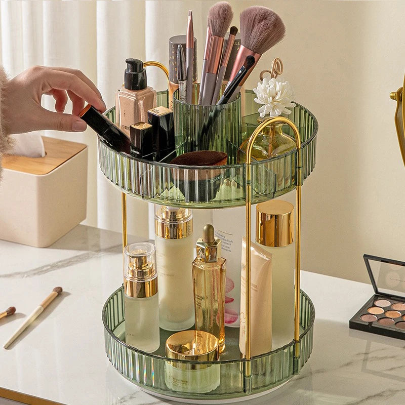 1 Pc cosmetic storage rack, modern round handle cosmetic storage rack made of high-grade and high-quality PET material, and 360