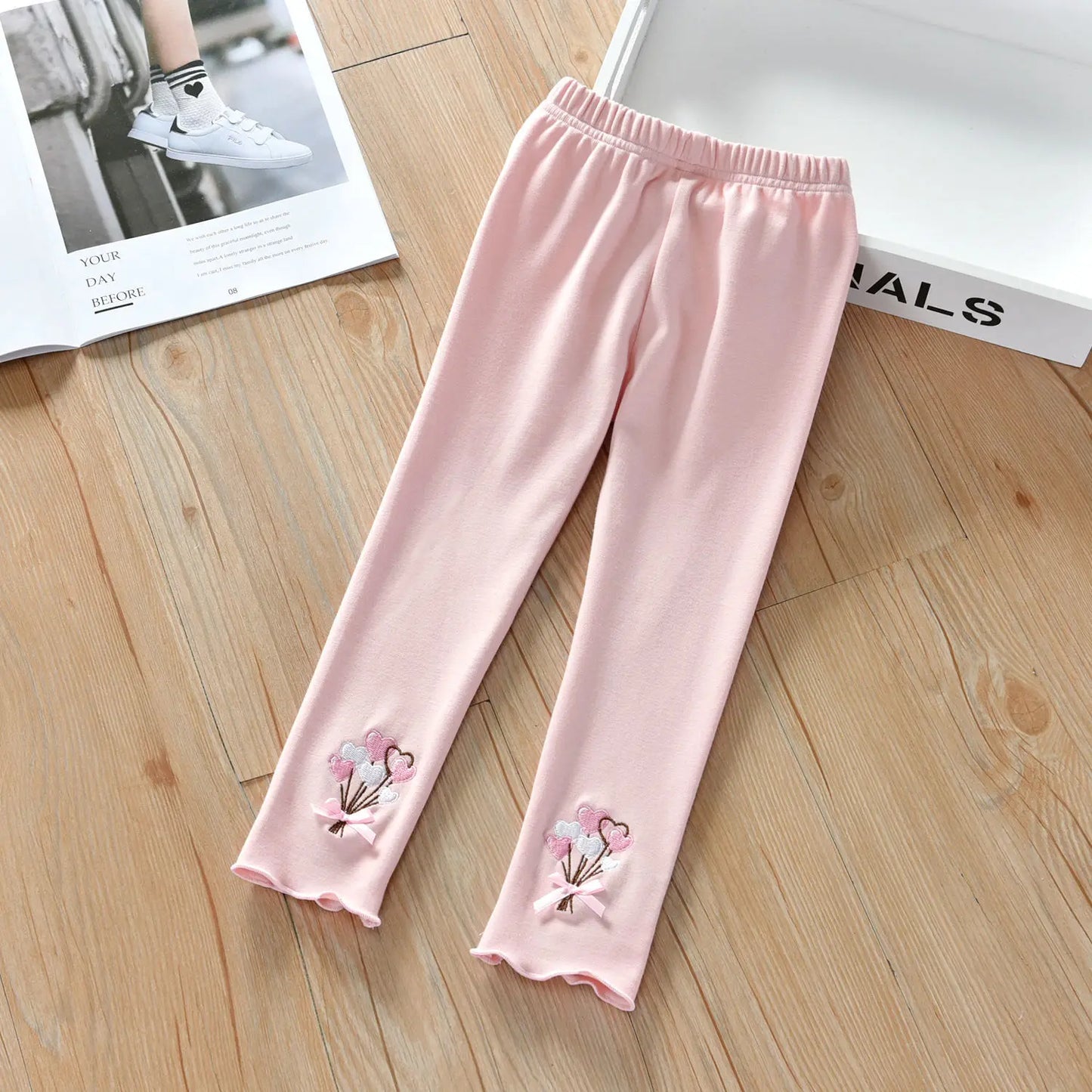 Girls 1-7 Years Old Comfortable Leggings At Home Wear Children'S Spring And Autumn Outdoor Embroidered Kids Daily Casual Pants