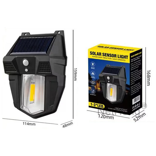 LED Solar Street Wall Light PIR Motion Sensor Security Outdoor Garden Lamp