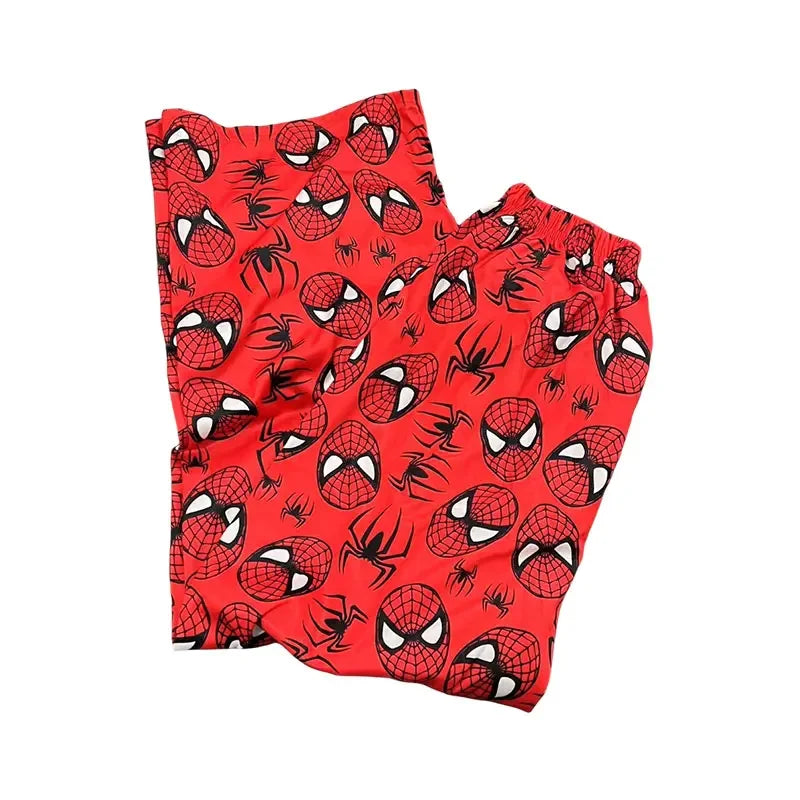 Hello Kitty Spider-Man Anime-Pyjamahose, Y2K-Cartoon-Stil, lockere Hose, Familienkleidung, Partnerhose, Geschenk für Mädchen