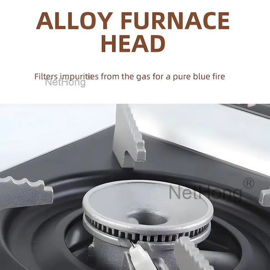 Safety Camping Gas Stove - Portable Single Burner with Auto Shut-Off, Windproof for BBQ Cooking & Outdoor Heating