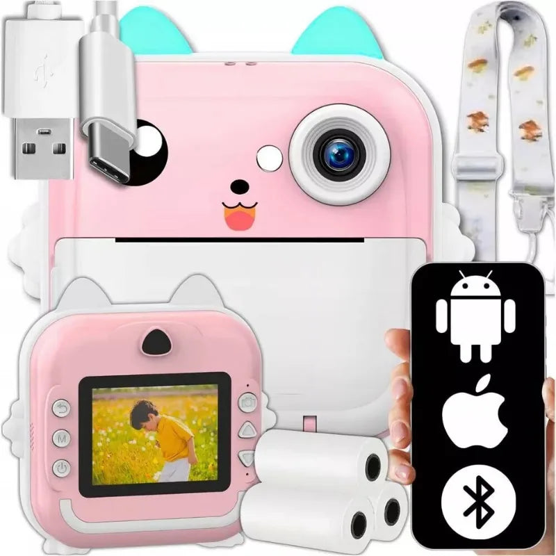 Children 1080P HD Digital Camera Toys Instant Print for Kids Thermal Print Camera Instant Print Photo Video With 32G Memory Card
