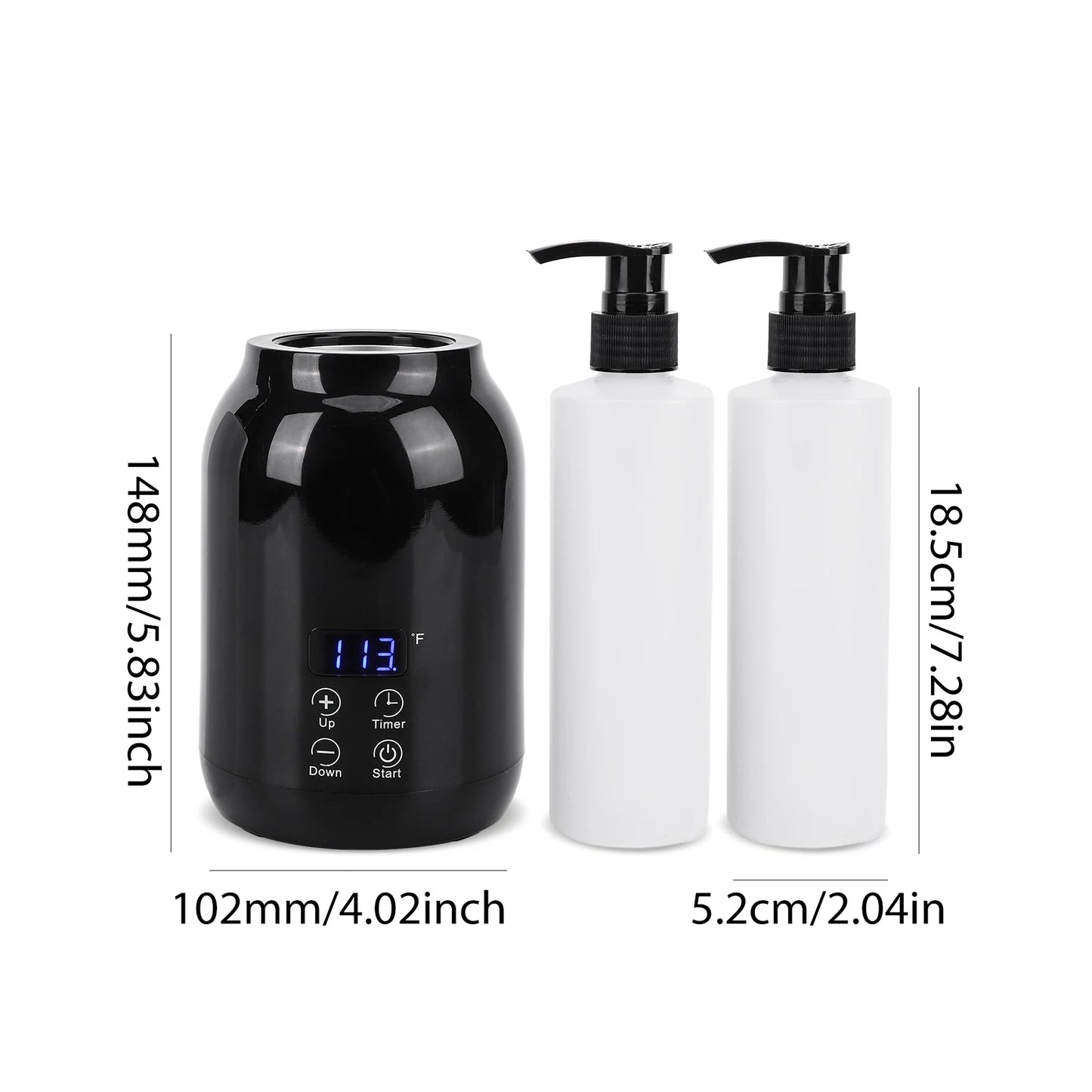 Massage Oil Warmer Digital Lotion Cream Heater LED Display Lotion Warmer Massage Oil Heater 2 Heat Modes Fast Heat Lotion Warmer