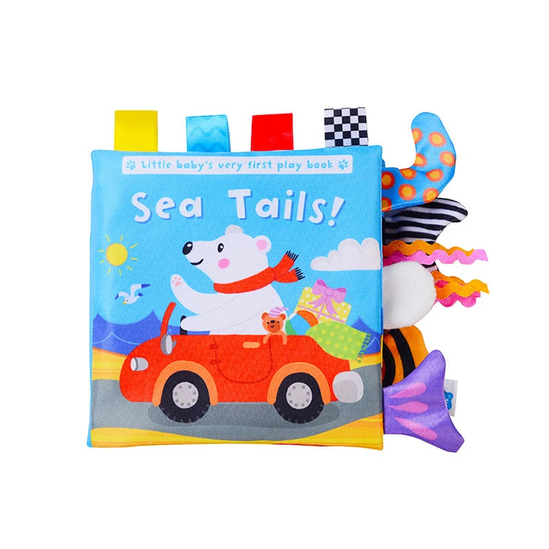 Animal Tail Cloth Book Tear Can Bite Pop-up Book Educational Enlightenment Early Education Infant Cognitive Toys 0-3 Years Old