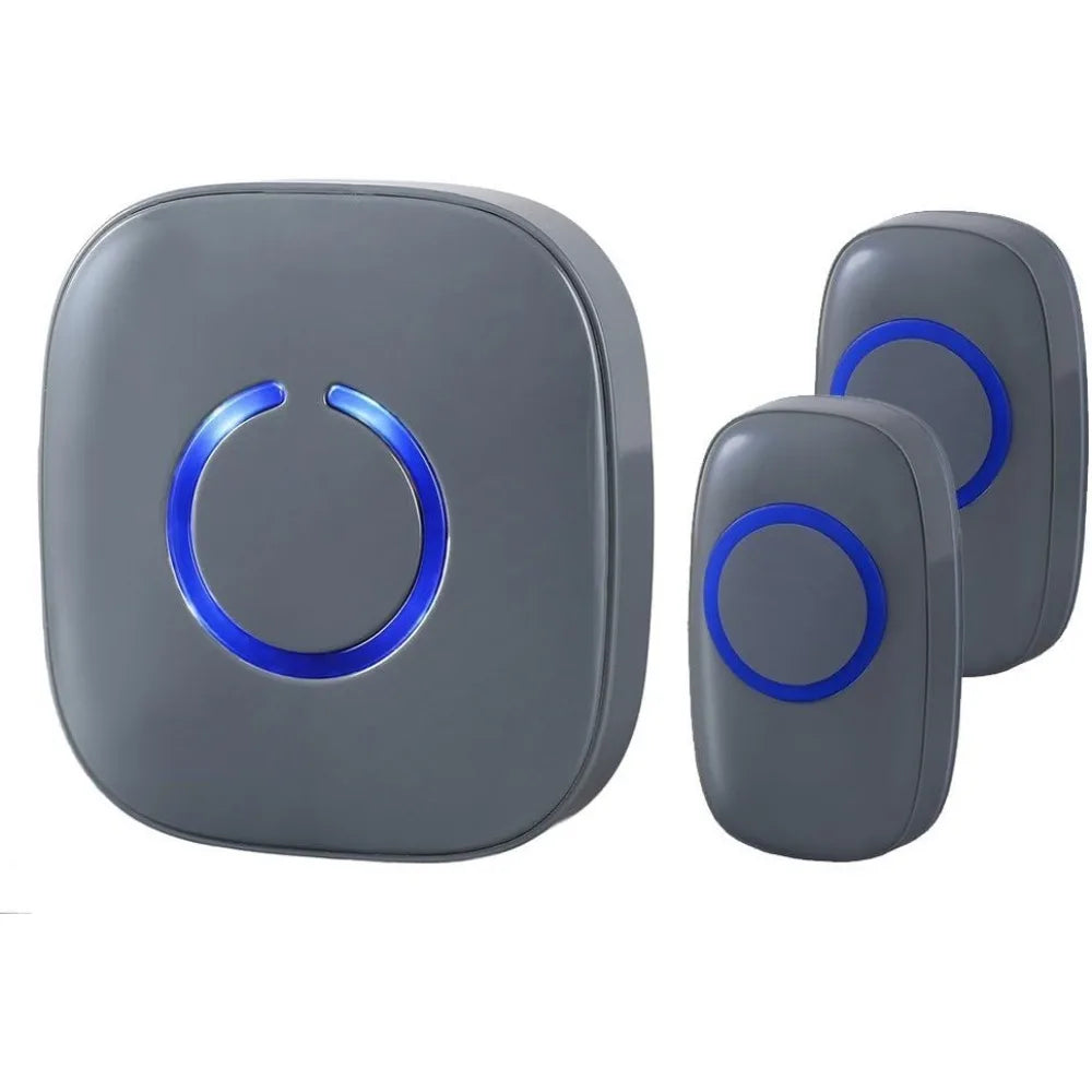 Wireless Doorbells for Home Apartments Businesses Classrooms etc.2 Door Bell Ringer & 1 Plug-In Chime Receiver Battery Operated