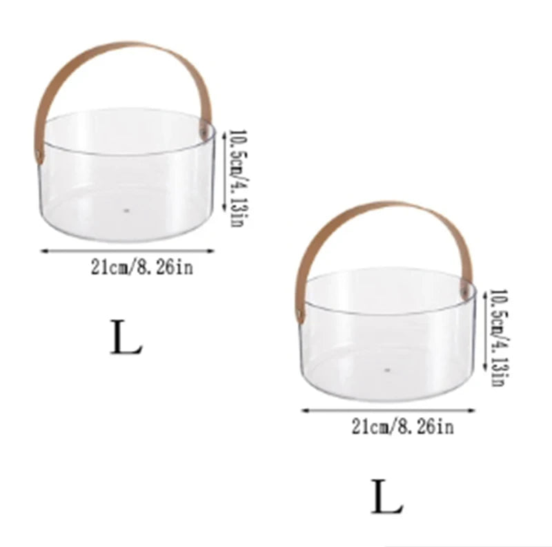Transparent Ice Bucket Desktop Storage Bucket Multifunctional Storage Box Creative Portable Basket Fruit Basket Pet Fruit Tray