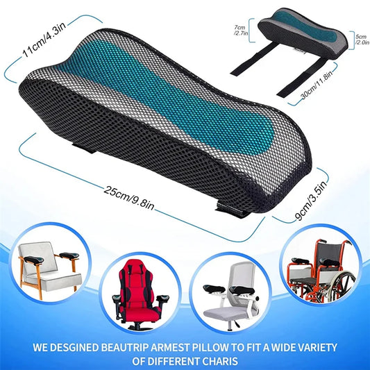 Office Chair Armrest Pad Elbow Pillow Comfortable Support Cushion Memory Foam Inner Core Sofa Cushion For Home Office Game Chair