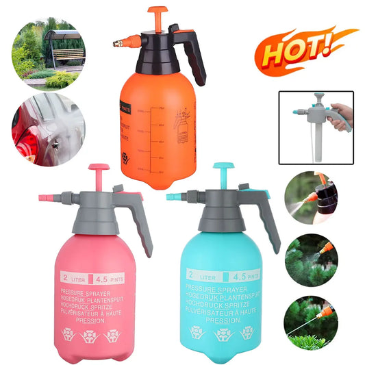 2L Garden Hand Pump Sprayer Portable Pressure Spray Bottle Water Weed Chemical