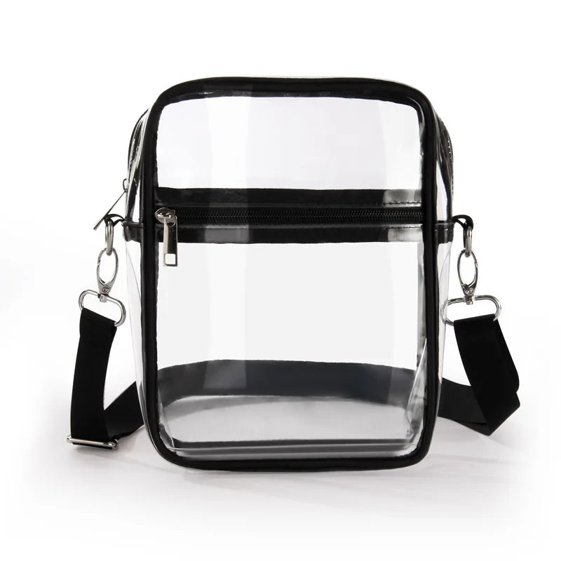 Clear Crossbody Purse Bag,Stadium Approved with Front Pocket for Concerts Sports Festivals Holiday Beach Waterproof Bag