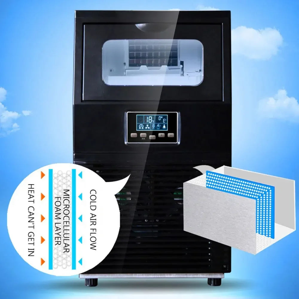 Fully Automatic Cubic Ice Maker, Water Inlet Brake Ice Maker, Desktop Commercial Mini Device