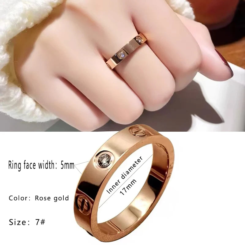 Classic Design Stainless Steel Rose Gold Color Smooth Metal Bracelet for Women's Non Fading Jewelry Trendy Explosive Accessories