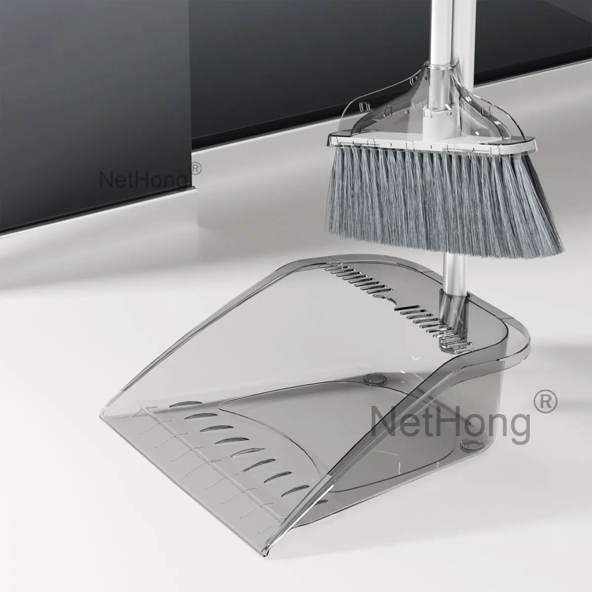 Long Handled Dustpan And Brush Set Strong Handle Dust Pan &Broom Upright Sweeper