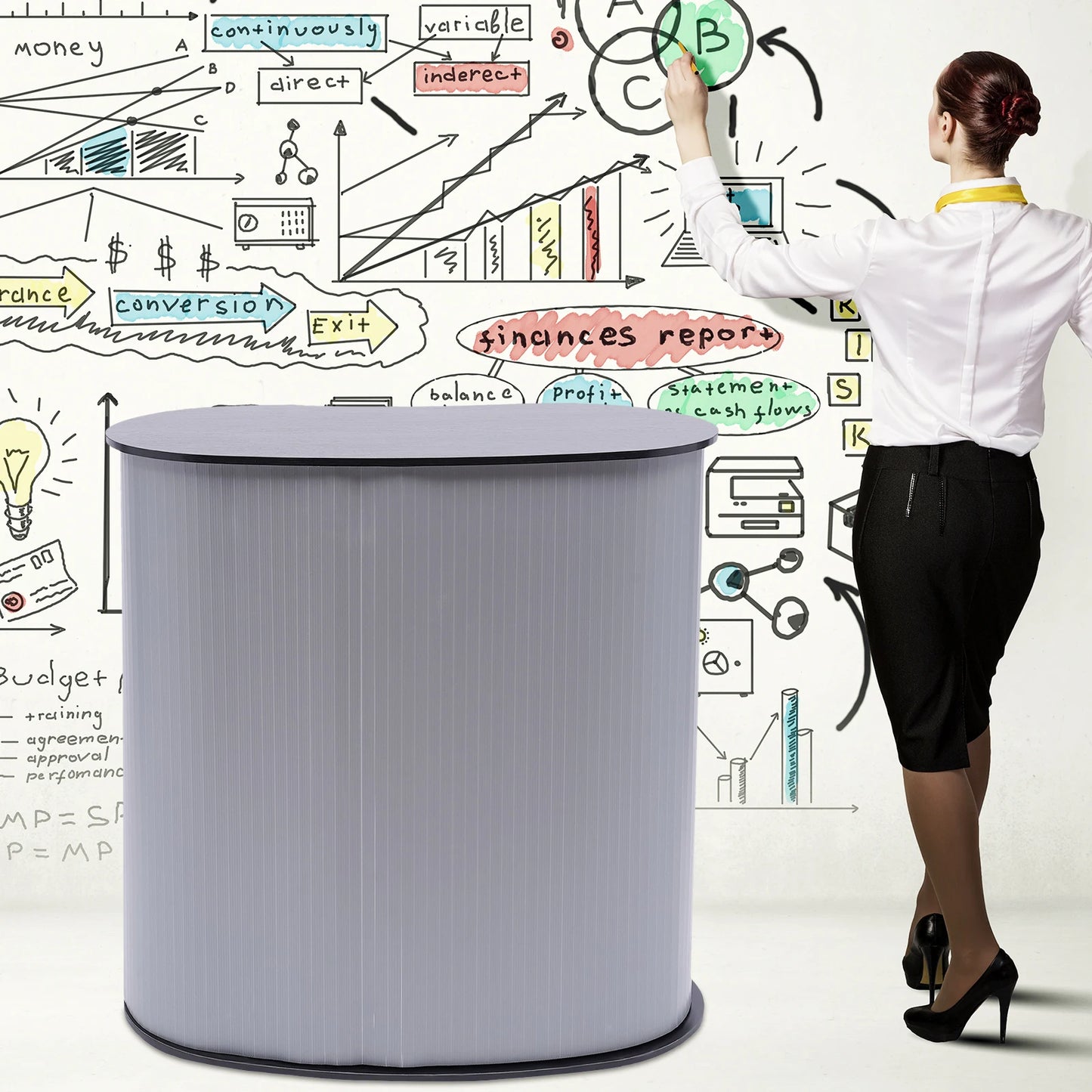 Trade Show Display Podium Table Exhibition Stand Desk Office Reception Counter Exhibition Stand Folding Front Desk