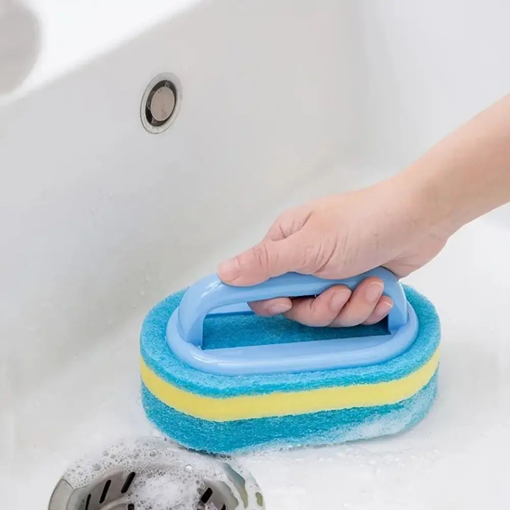 Cleaning Brush with Handle Kitchen Sponge Wipe Thickening Bathroom Tile Cleaning Sponge Household Stain Removal Clean Tools