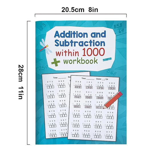 Addition And Subtraction Within 1000 Maths Workbook Primary School Training Book Arithmetic Competition Teaching Aids Montessori