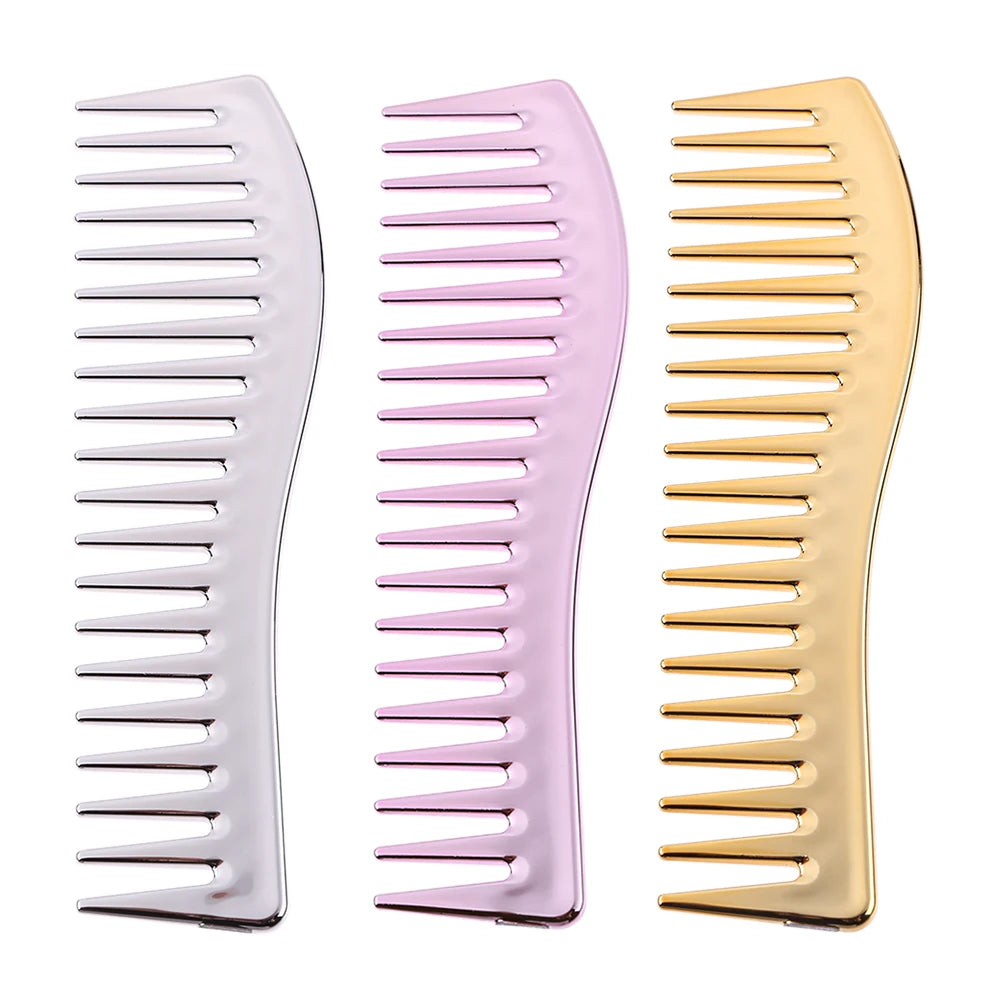Haircut Tool Resin Electroplating Hairdressing Comb Large Wide Tooth Comb Fine Styling Cutting Comb for Beauty Salons Home Use