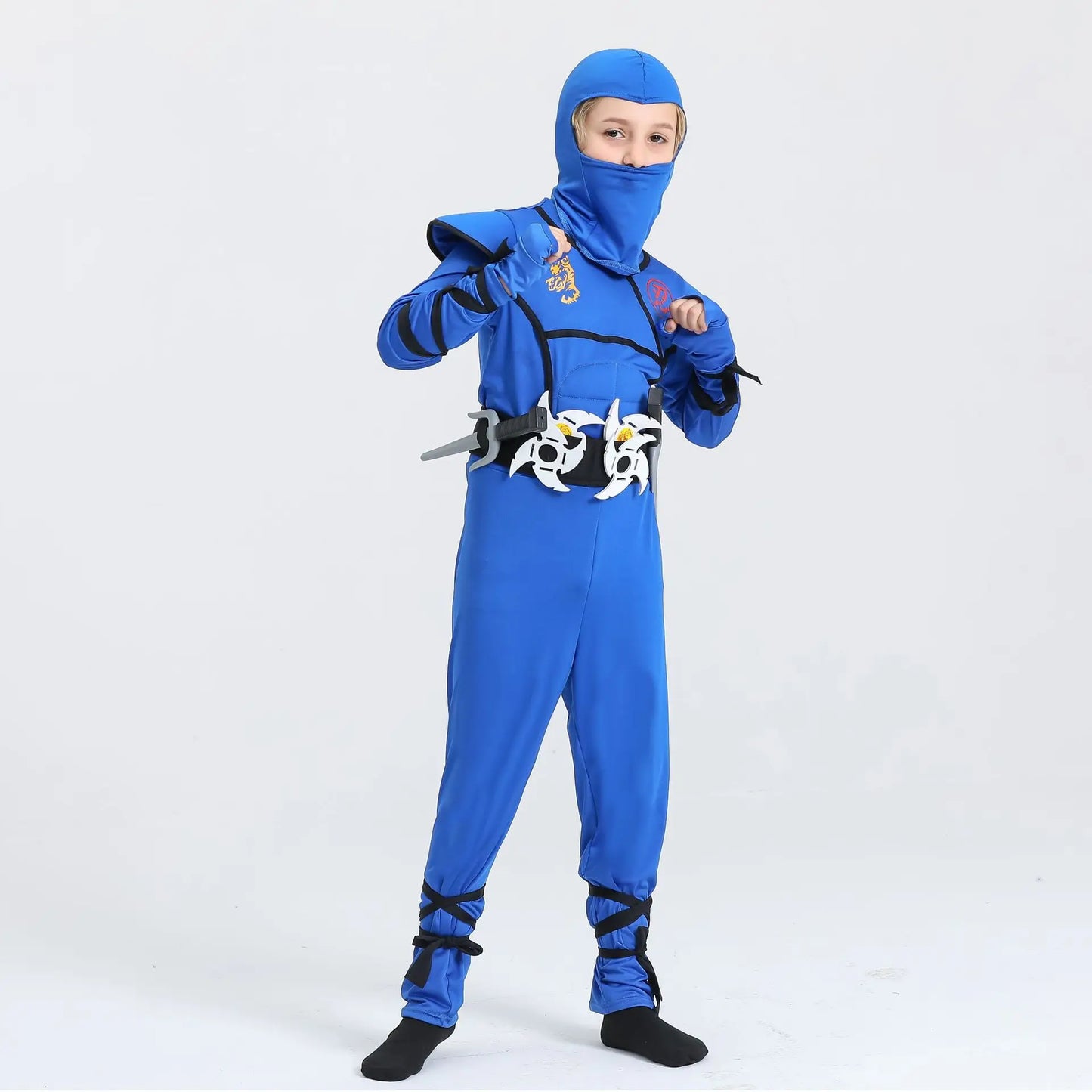 Children performance Japanese Ninja Cosplay Jumpsuit Costumes Halloween blue red black ninja special forces