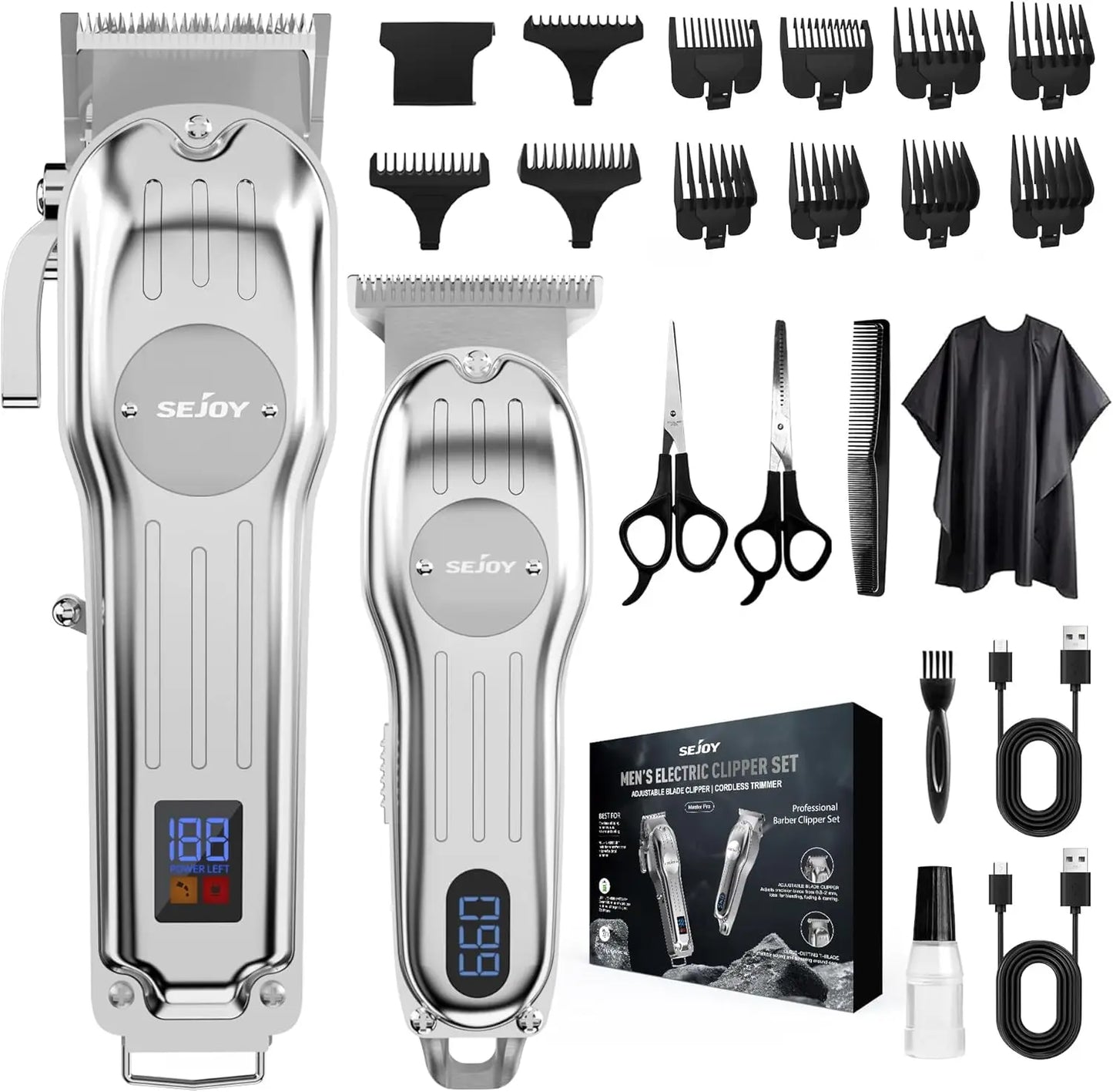 SEJOY Professional Electric Hair Clippers kit for Men Cordless Clippers Hair Trimmers Grooming Set Haircut Machine for Family