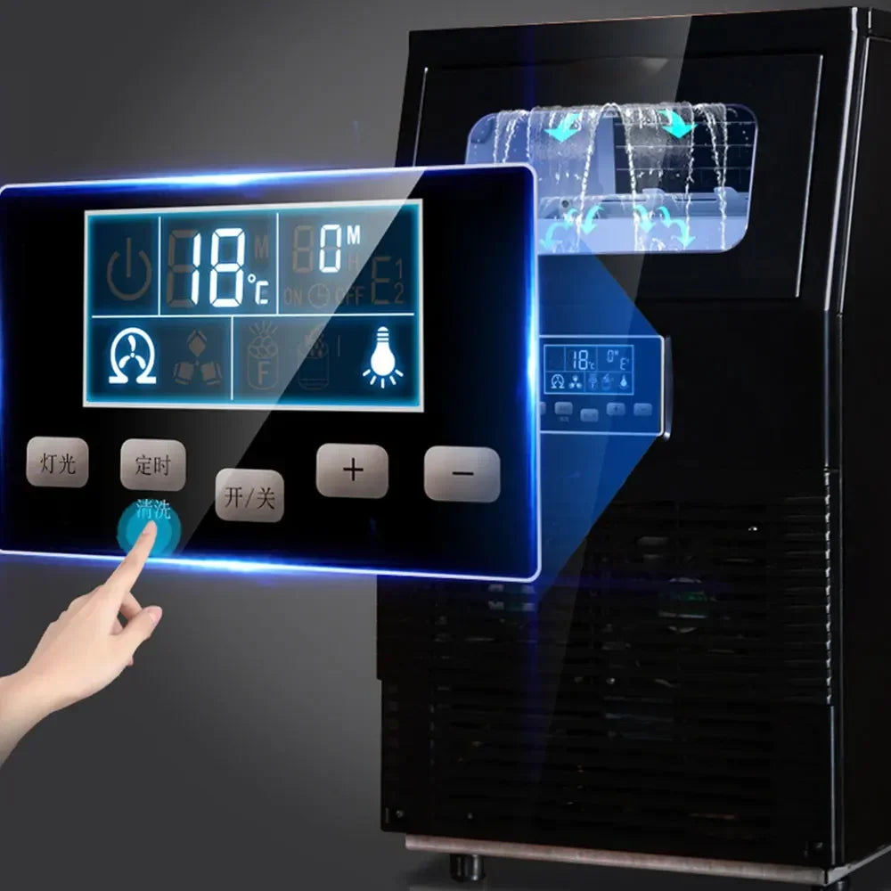 Fully Automatic Cubic Ice Maker, Water Inlet Brake Ice Maker, Desktop Commercial Mini Device