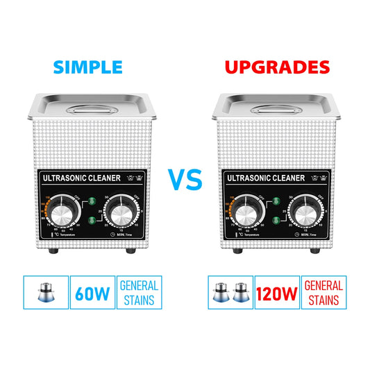 Ultrasonic Cleaner Bath 2L 60W/120W with Stainless Basket Heater Timer Digital Display Diswasher Ultrasound Home Appliances