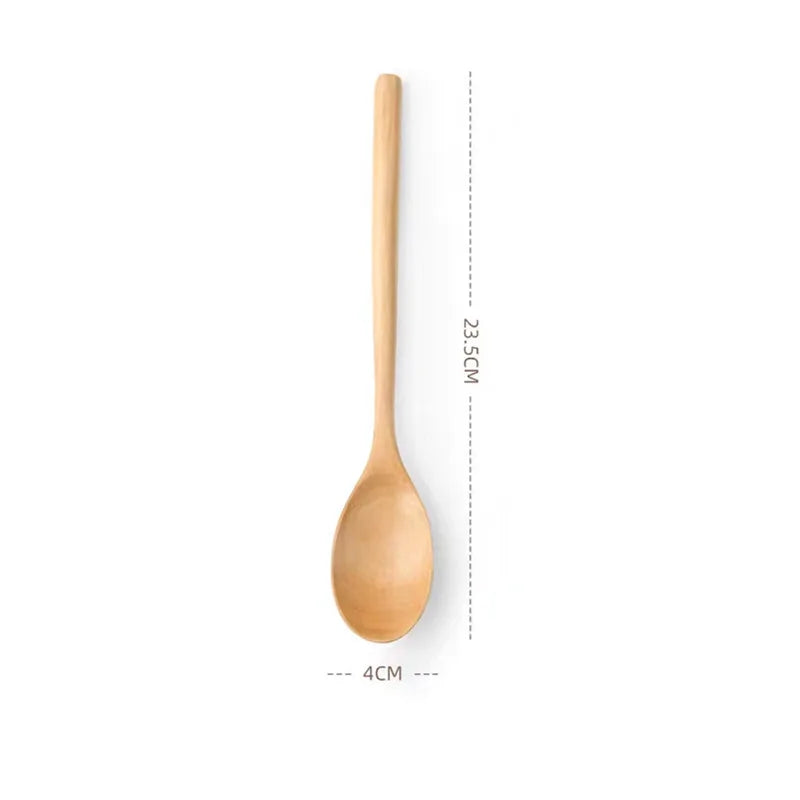 2pcs Wooden Spoon Tableware Kitchen Cooking Utensil Tools Soup Tea Spoon Catering Cooking Tool Coffee Soup Teaspoon Honey Spoon