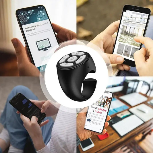 Finger Remote Control Scrolling Ring Tiktoks Remote Mobile Phone Video Remote Control Selfie Stick Camera Bluetoothcompatible 