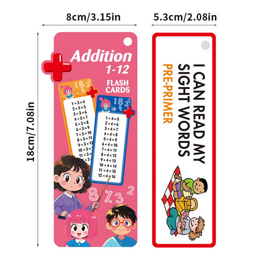 1Set(15pcs) Math Addition Subtraction Multiplication Division Fraction Erasable Reusable Number Learning Cards Teaching Tools