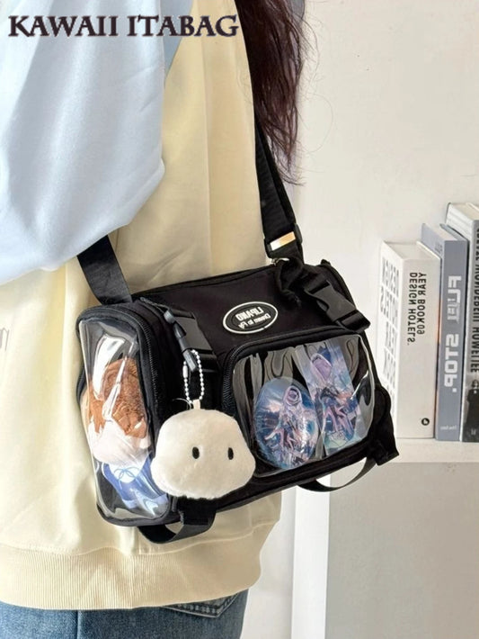 New Fashion 2025 Itabag Women Multipocket Clear Transparent Bag Summer Crossbody Bags Bucket Bag College Student Shoulder Bag