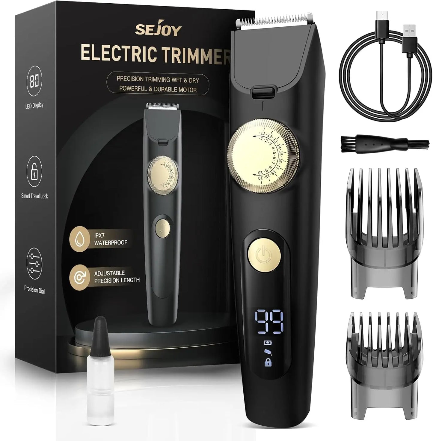 SEJOY Beard Trimmer for Men Hair Clipper for Mustache Clippers for Hair Cutting Cordless Hair Trimmer