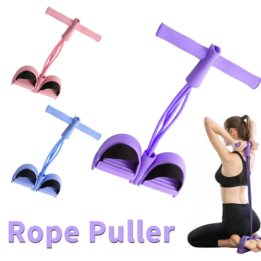 Tension Rope Sit-up Handle Waist Abdomen Exercise Training Elastic Yoga Pedal Puller Resistance Band Fitness Equipment