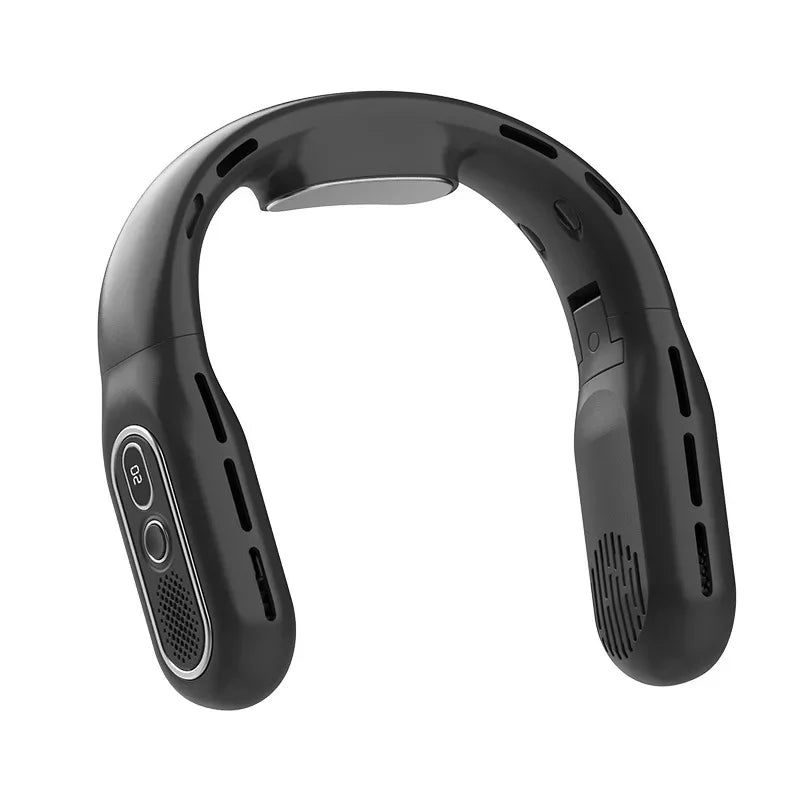 Neck - Hanging Fan with High Wind Power and Long Battery Life, Dual Display, Condensing Plate & Foldable Design for Quick Coolin