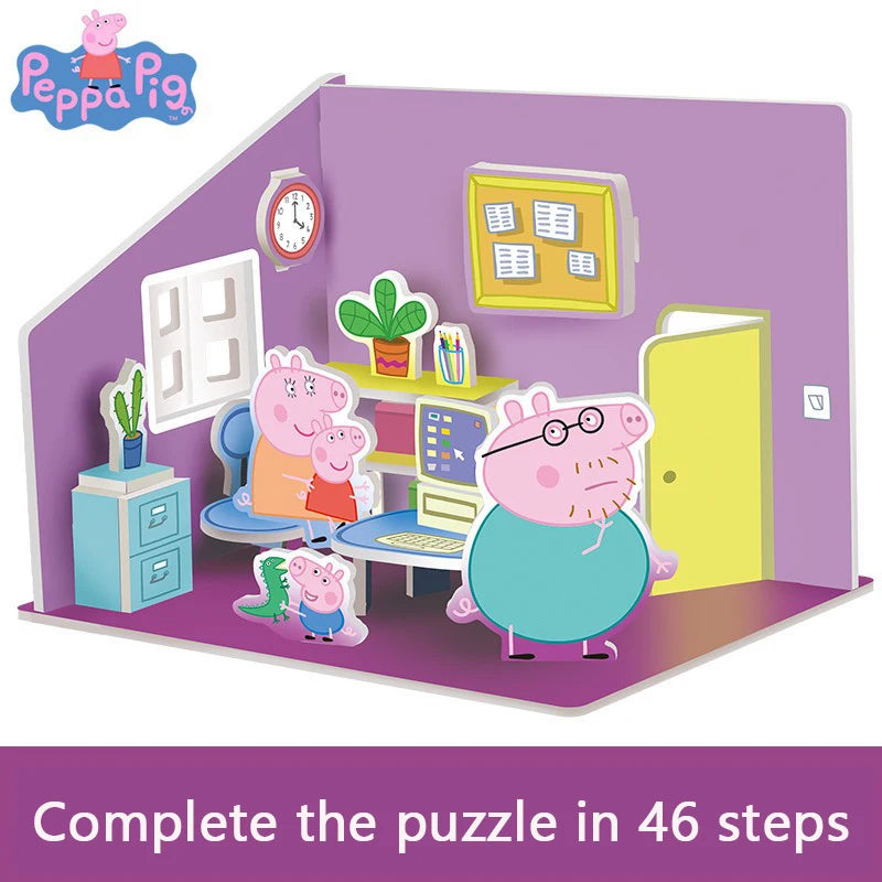 Peppa Pig 3D Puzzle Children's Puzzle Enlightenment Peppa Toys For Boys And Girls DIY Handmade House Models Gift Toys