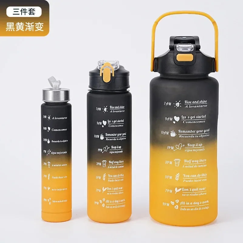 3pcs Water Bottle Gradient Water Bottles Set Leak-Proof Sports Cups Portable Drinking Cups Summer Drinkware Outdoor