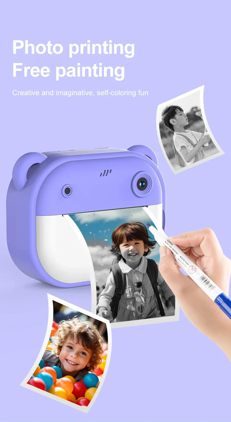 Children Digital Camera Instant Print Toys Thermal Print Camera Instant Photo Printing Camera With Video Function Kids Gifts