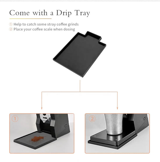 Inclined Bracket with Tray Compatible Eureka Mignon Grinder Durable Tilt Angle Base and Drip Tray Espresso Grinder Accessories