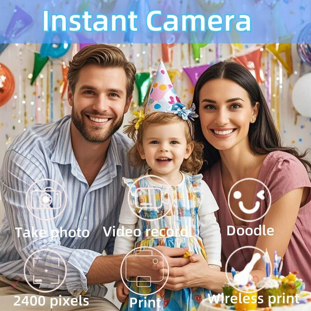 Children 1080P HD Digital Camera Toys Instant Print for Kids Thermal Print Camera Instant Print Photo Video With 32G Memory Card