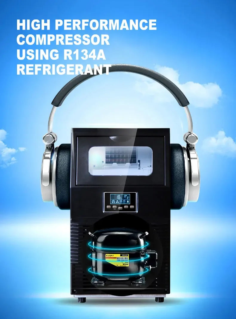 Fully Automatic Cubic Ice Maker, Water Inlet Brake Ice Maker, Desktop Commercial Mini Device
