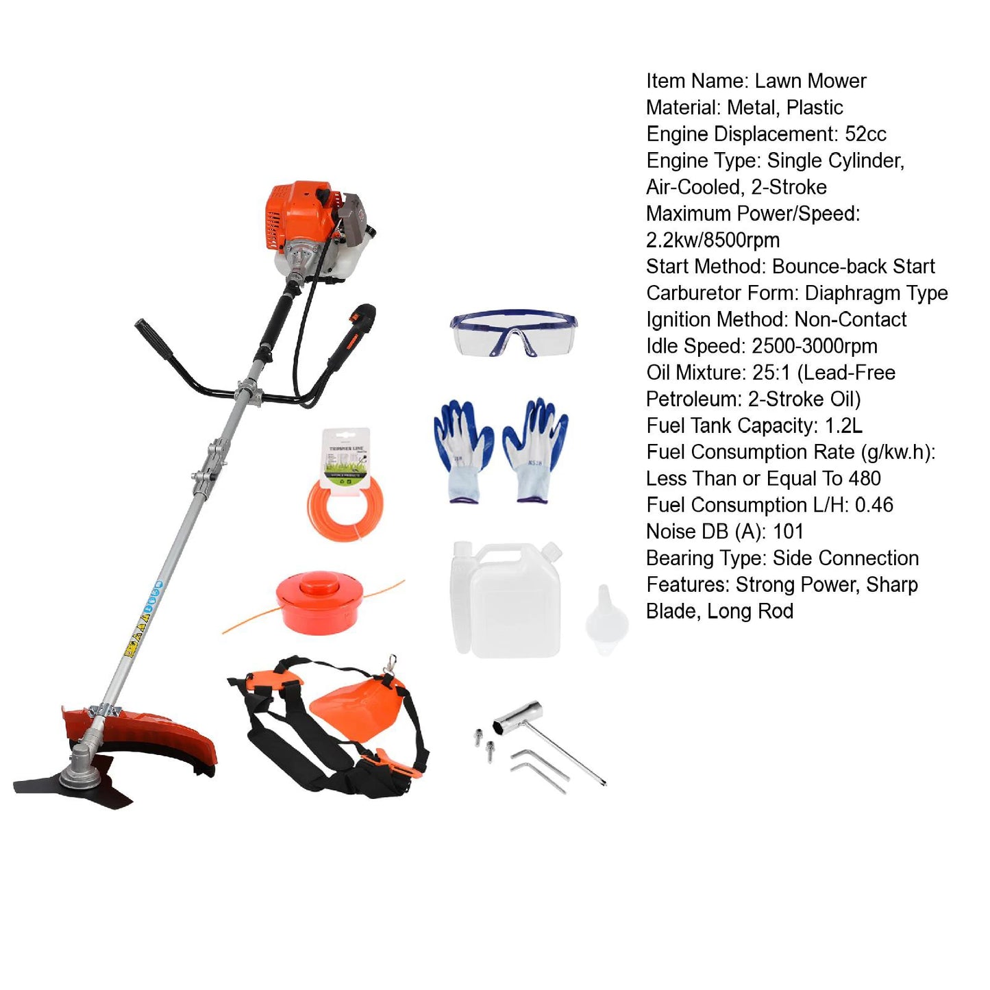 Weed Eater/ 52cc Weed Wacker Gas Powered 2-Cycle Gas String Trimmer/Edger 2 In 1 Brush Cutter Cutting Path Handheld Weed Eater 