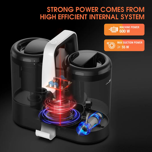 Mamnv Spot Cleaner 600/450W 15/11KPa Handheld Carpet Cleaner for Sofa Curtain Spray Suction Integrated Machine Clean Machine