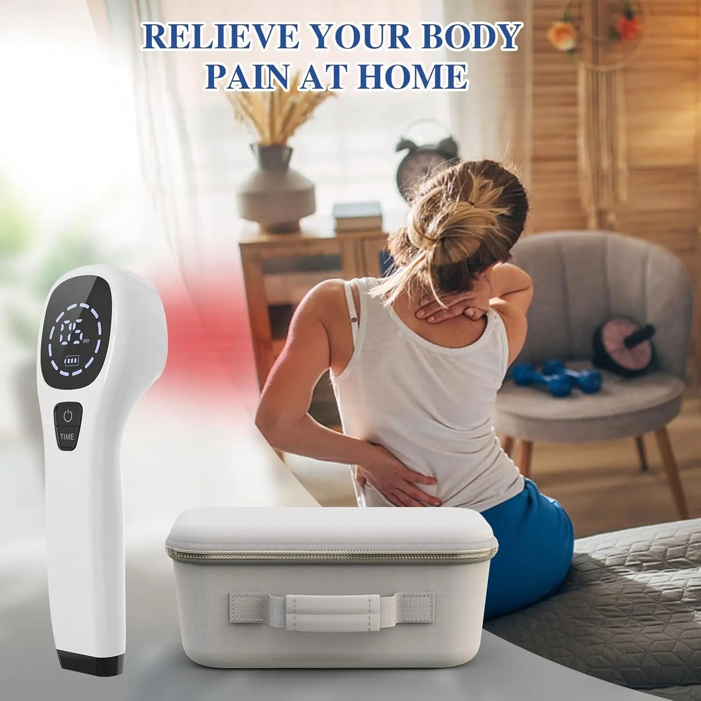 Cold Laser Therapy Device 4x808nm Infrared Light Therapy Pain Relief Device for Joint&Muscle&Back Reliever with Free Goggles