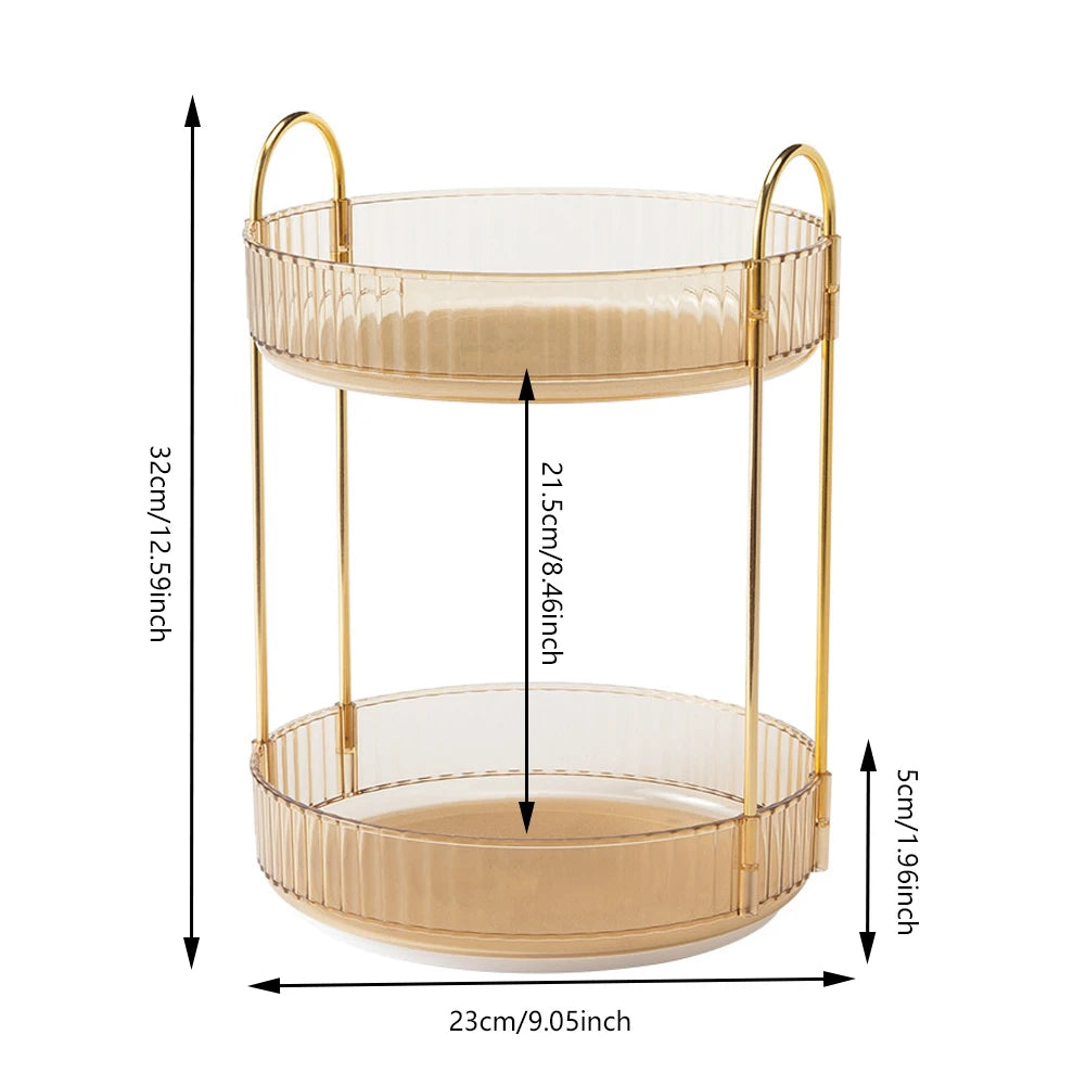 Um 360 Grad drehbarer Make-up-Organizer, leichtes, luxuriöses Hautpflege-Halterregal, vielseitig einsetzbar, platzsparend für den Frisiertisch, Waschtisch