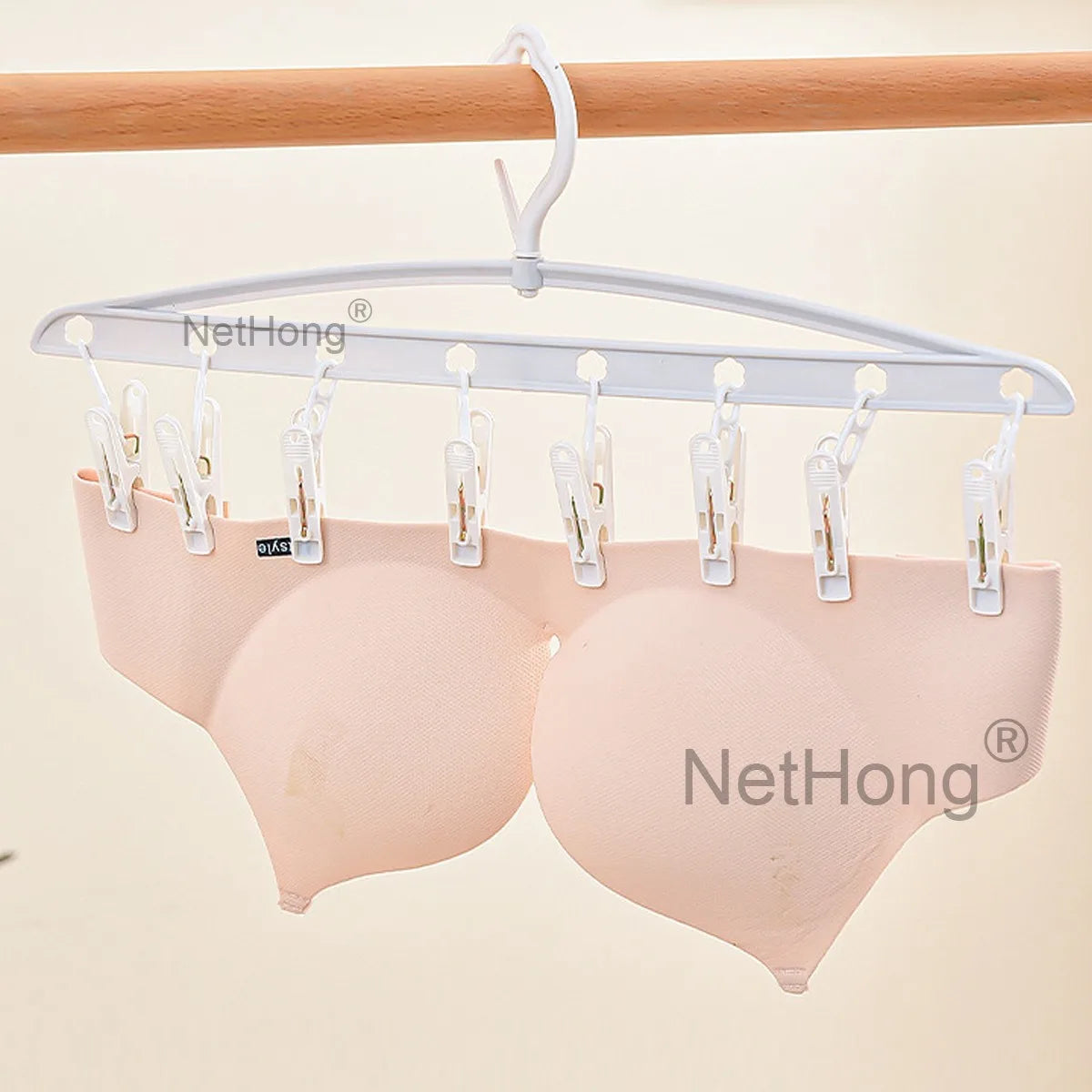 1/2pcs Sock Hanger Dryer Bra Laundry Drying Rack Underwear Clothes Hanger With Clips UK