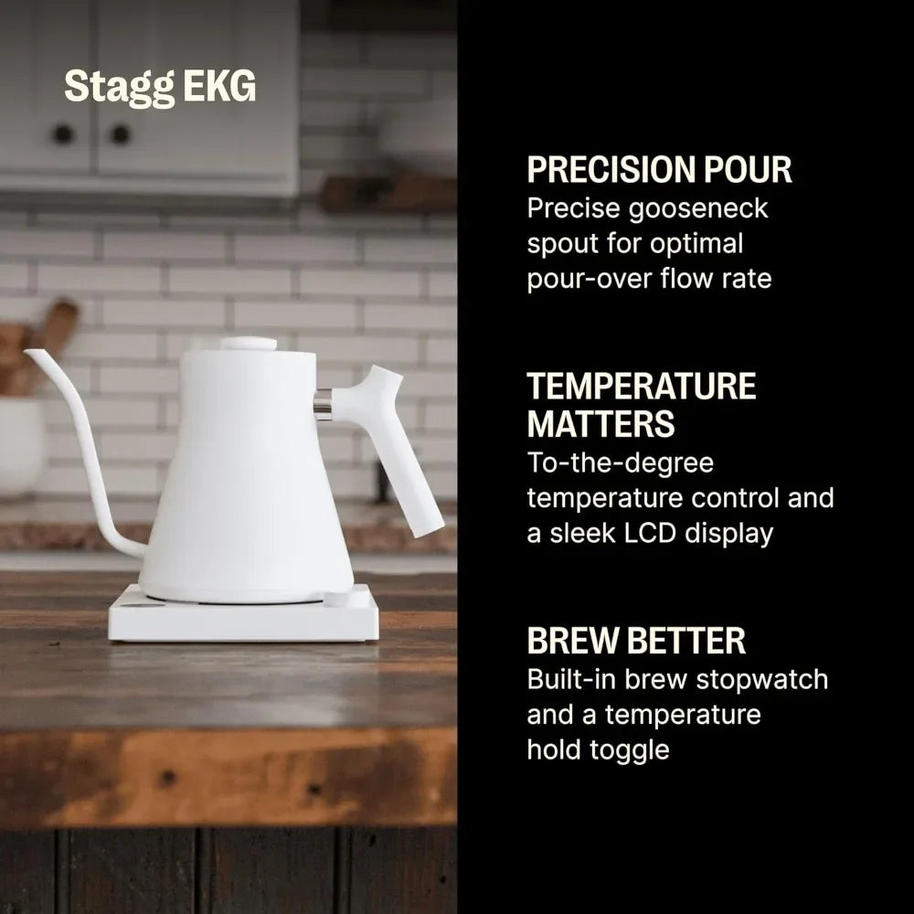 Coffee and Tea Kettle - Stainless Steel Kettle Water Boiler Electric Gooseneck Kettle - Pour-Over Portable Kettle Samovar