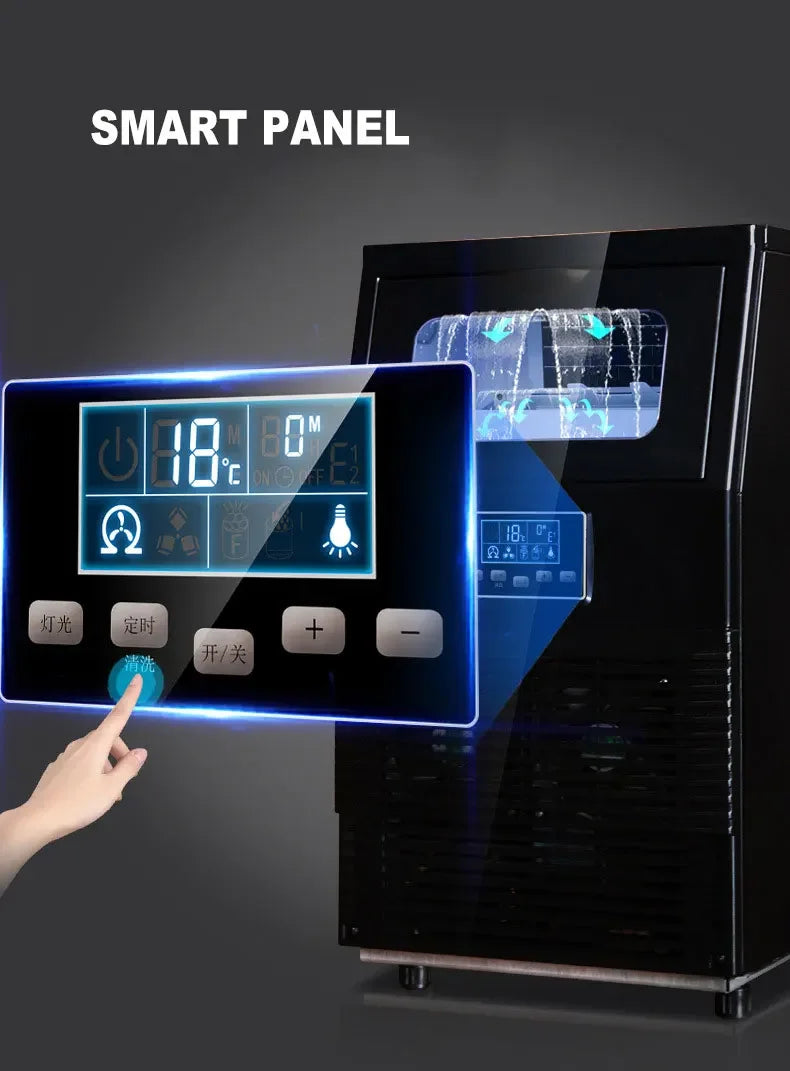 Fully Automatic Cubic Ice Maker, Water Inlet Brake Ice Maker, Desktop Commercial Mini Device