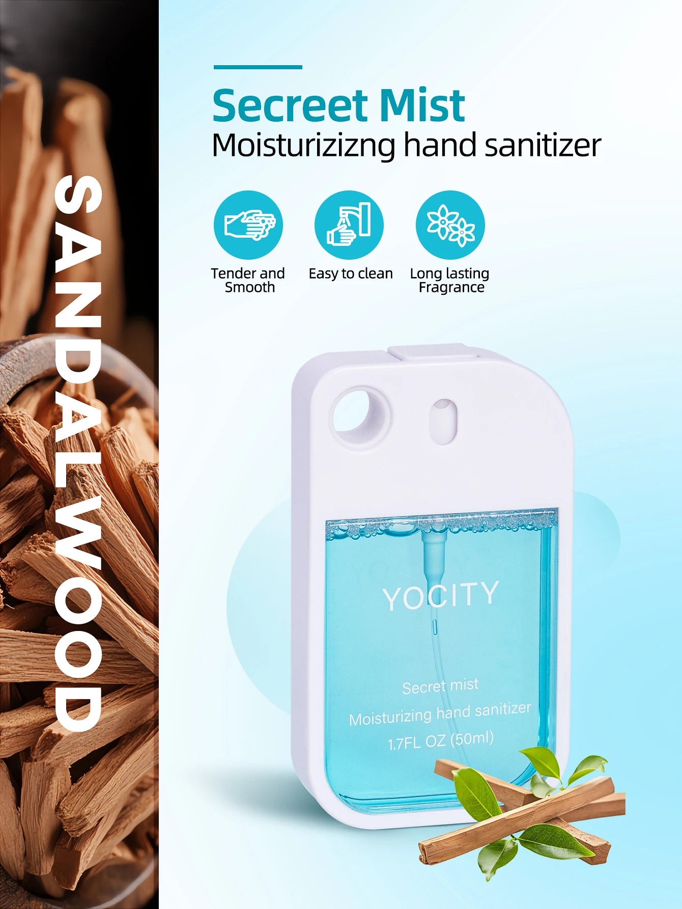 50ml Air Freshener Car Fragrance Spray Fresh Air Long-Lasting Fragrance Bathroom Hotel Valentine's Day Gifts Hand Sanitizer Bott