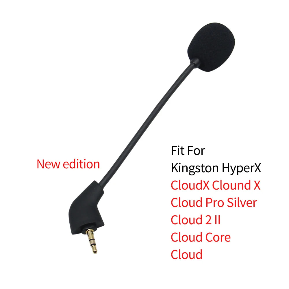 Replacement Game Mic 3.5mm Microphone for Kingston HyperX Cloud 2 II X Core Pro Silver Cloudx Gaming Headsets Headphones